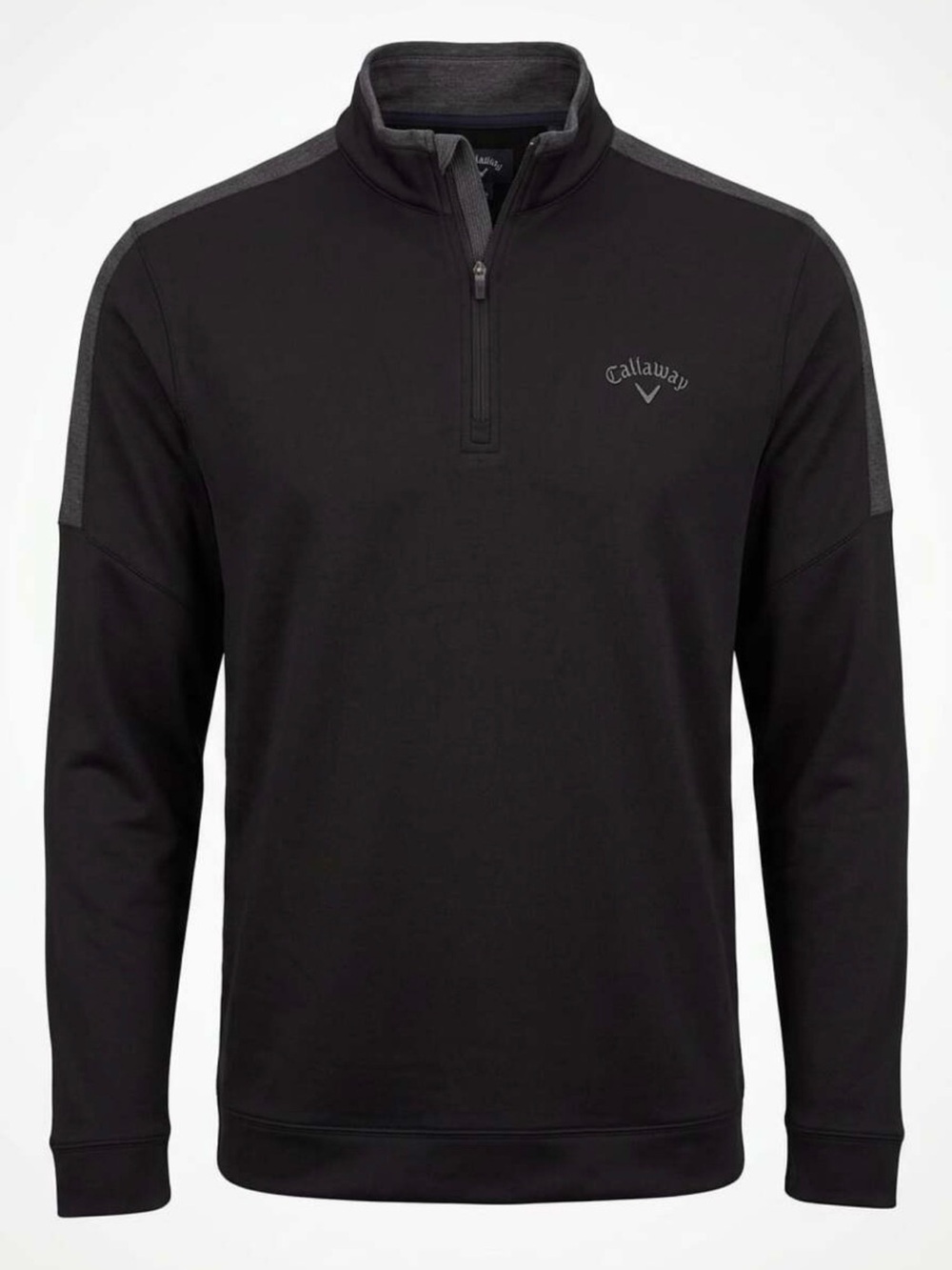 Callaway Men’s Golf Quarter-Zip Pullover - Black & Gray - Size XXL